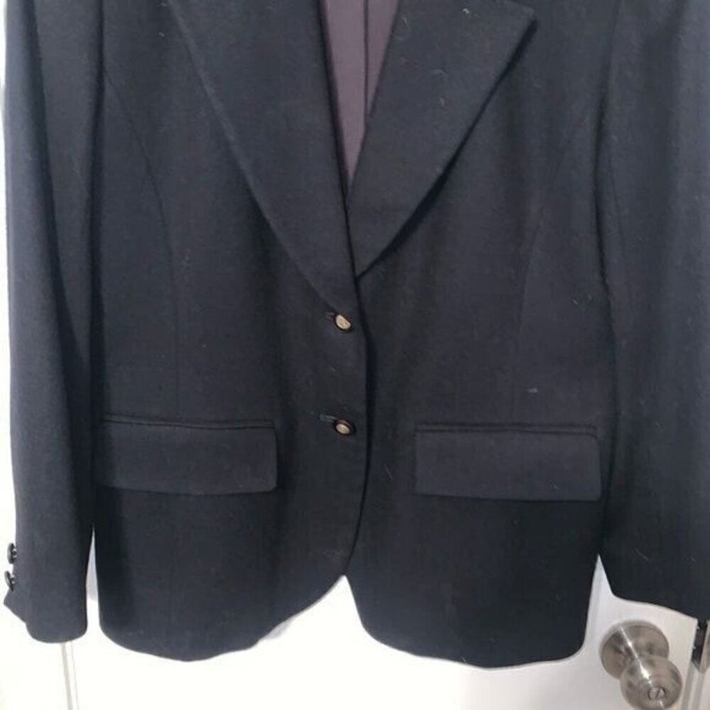 Pendleton Black Vintage 100% Virgin Wool Business Casual 2 Button Blazer Size 10 - Picture 6 of 11